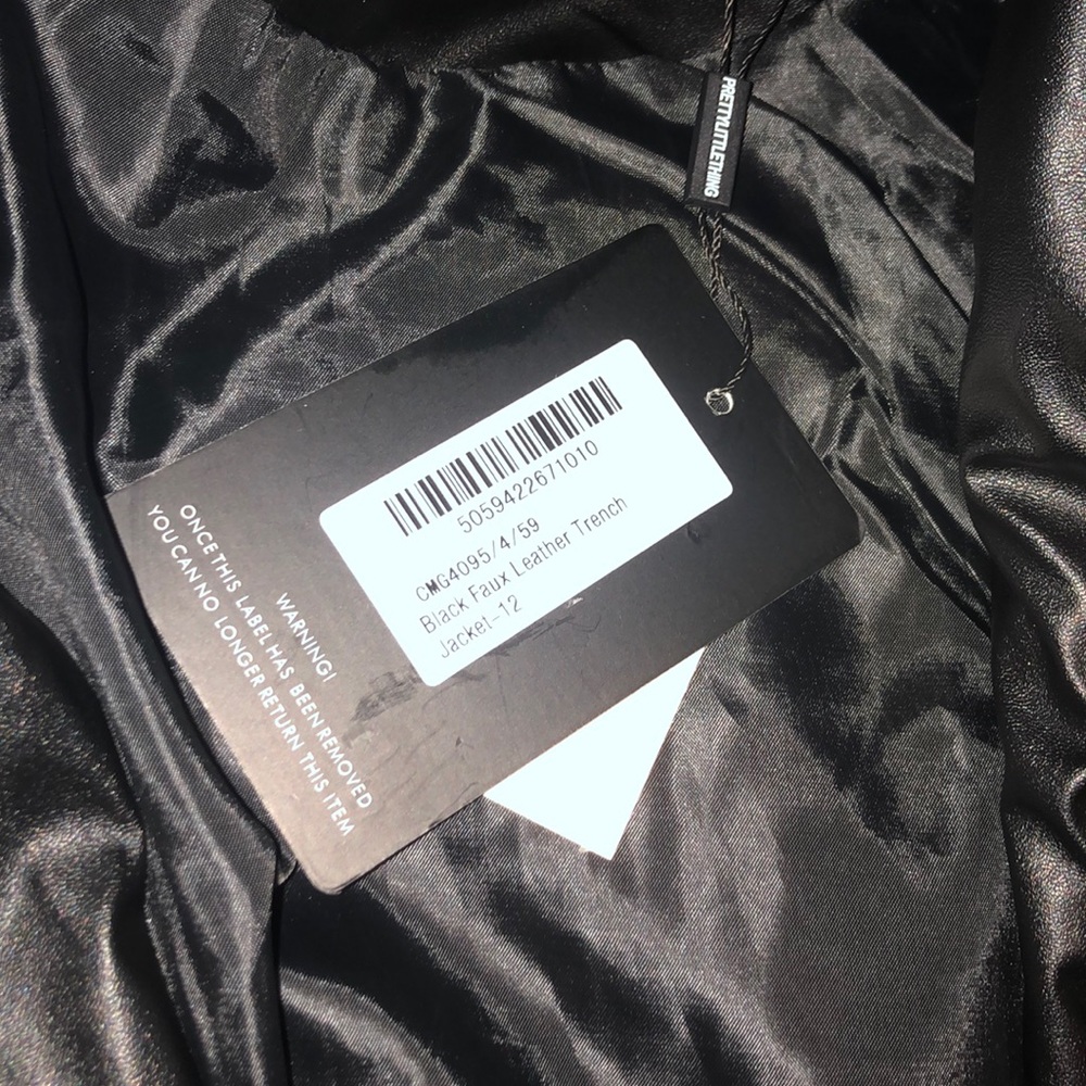 Black leather trench coat